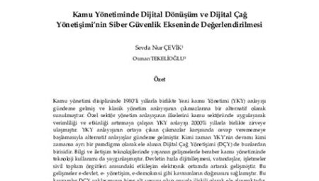 Kamu Yönetiminde Dijital Dönüşüm