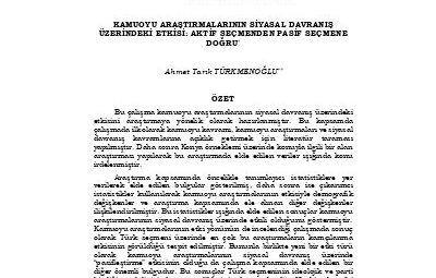 Kamuoyu Araştırmalarının Etkisi