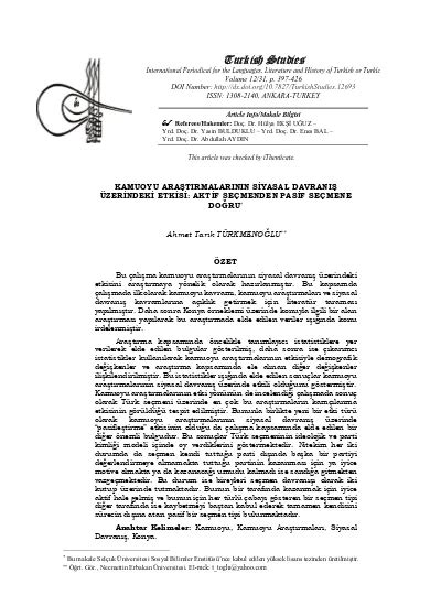Kamuoyu Araştırmalarının Etkisi