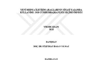 Siyasi İletişimde Yeni Medya Kullanımı